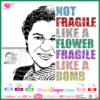 Rosa Parks not Fragile like a flower fragile like a bomb svg cricut silhouette download file, nah not today download sublimation file