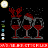 Christmas wine glass svg
