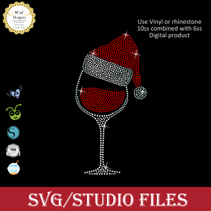 Download lllᐅSanta Hat Wine glass svg - Bgartdesigner Custom Svg
