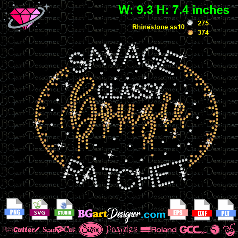Download Free Rhinestone Savage Classy Bougie Ratchet Bling Cricut