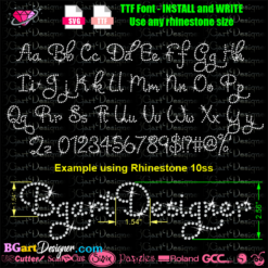 → Download Rhinestone alphabet BGART8 - Best rhinestone fonts