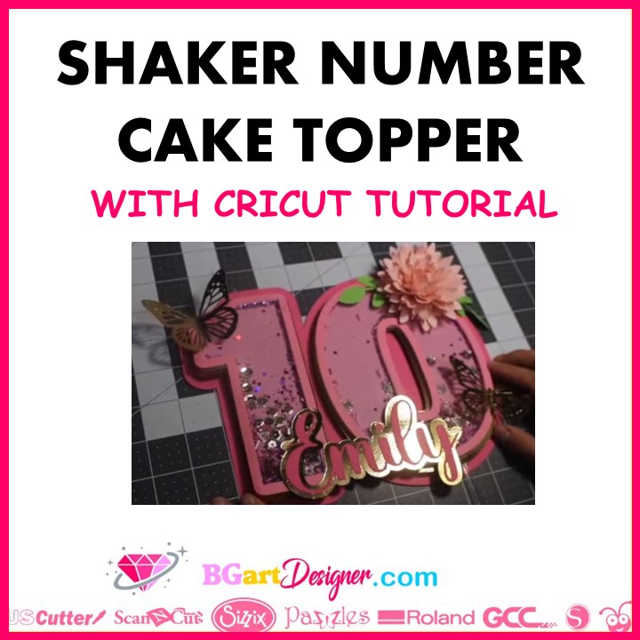 shaker number cake topper with cricut tutorial