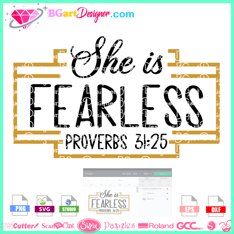 Download Lllá…download She Is Fearless Vinyl Svg Best Vinyl Layered File