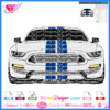 Shelby gt 350 Blue Stripes svg cricut silhouette vector cut file, mustang shelby gt350 cobra svg clipart png,