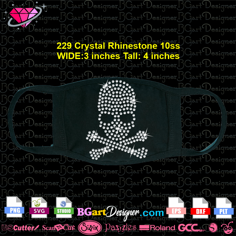 Download Lllá… Download Skeleton Rhinestone Mask Bling Digital Template Files