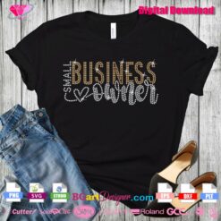 small business owner rhinestone shirt svg, minding my own small business svg bling transfer
