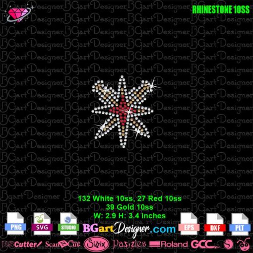 small vegas golden knights logo rhinestone svg, nhl logo digital rhinestone template, vegas hockey team bling rhinestone svg