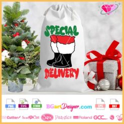 special delivery santa bag svg cricut, santa hat sack png svg download