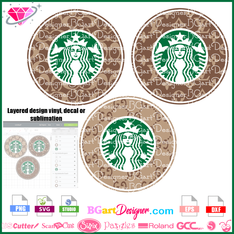 Download Lllá…inspired Gucci Lv Coach Starbucks Svg Cricut Silhouette