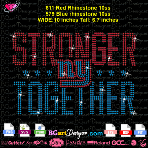 stronger New york giants together rhinestone svg cricut silhouette