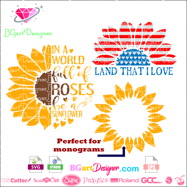 Free Flower Svg Monogram SVG PNG EPS DXF File