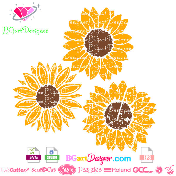 Download Lllá…grunge Distressed Sunflower Svg Bgartdesigner The Best Cut Files