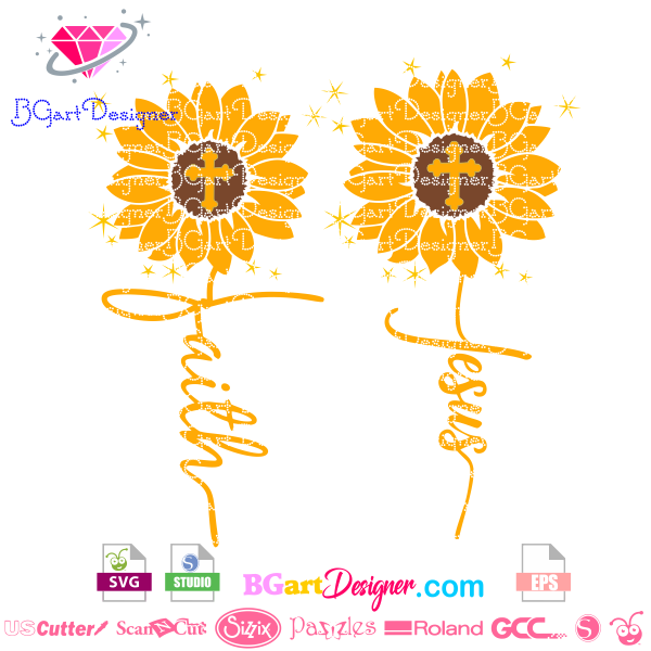 Llláfaith Sunflower Jesus Cross Svg Bgartdesigner The Best Cut Files