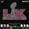 Super Bowl 2026 LIX football logo rhinestone template for shirts using super bowl rhinestone svg