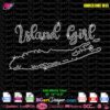 Hawaiian Island Girl rhinestone SVG PLT template for Cricut and Silhouette