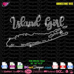 Hawaiian Island Girl rhinestone SVG PLT template for Cricut and Silhouette