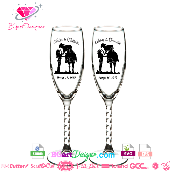 Romantic cowboy and cowgirl silhouette, cricut svg