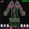 Rhinestone template featuring pink and green high heels with Alpha Kappa Alpha 1908 design, digital download