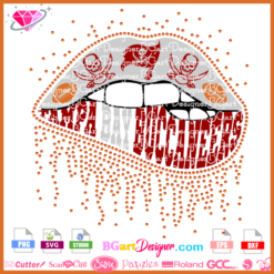 Tampa bay buccaneers dripping lips bling svg cricut silhouette, buccaneers lips vector layered cut file, nfl logo svg download clipart, buccaneers logo svg