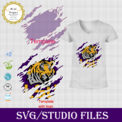 Template for use slice in design space app, Inspired By Louisiana Tiger State Logo Cut Cutting File Cut Cutting File - .SVG, DXF, Silhouette, .Jpg , Cricut, Cutter, Vinyl, HTV