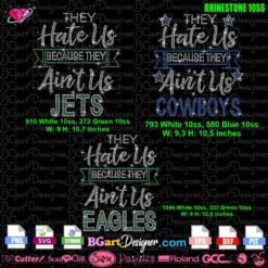 they hate us because they aint us nfl team rhinestone template svg download
