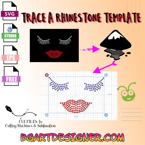 how to trace a rhinestone template