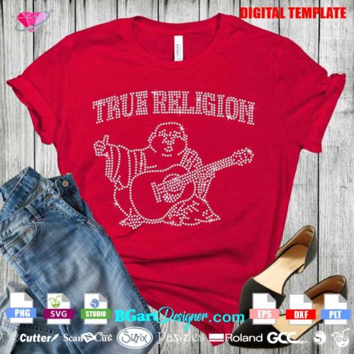 true religion buddha bling rhinestone transfer