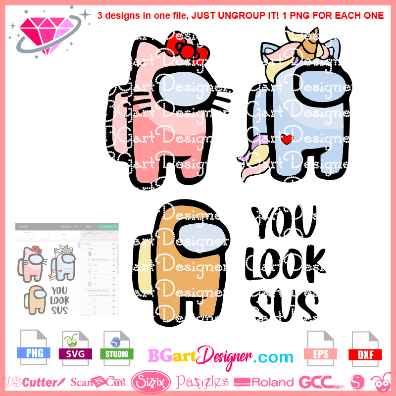 Download Lllá…unicorn Hello Kitty Among Us Svg Best Layered Htv Vinyl