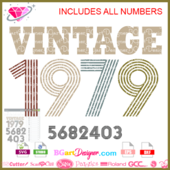 vintage 1981 svg cricut silhouette, download vingate 40 th birthday svg file, retro 1982 1983 1984 svg dxf cut file
