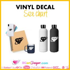 Vinyl decal size chart