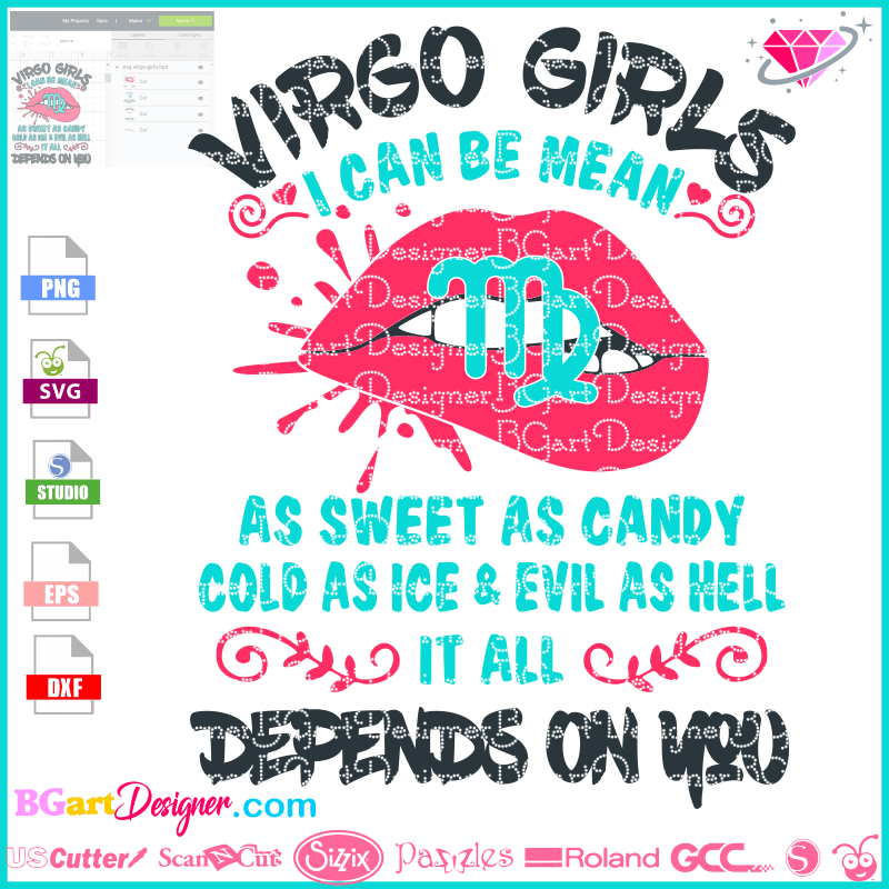 Download Lllá…virgo Girls Lips Svg Sign Zodiac Cricut Silhouette