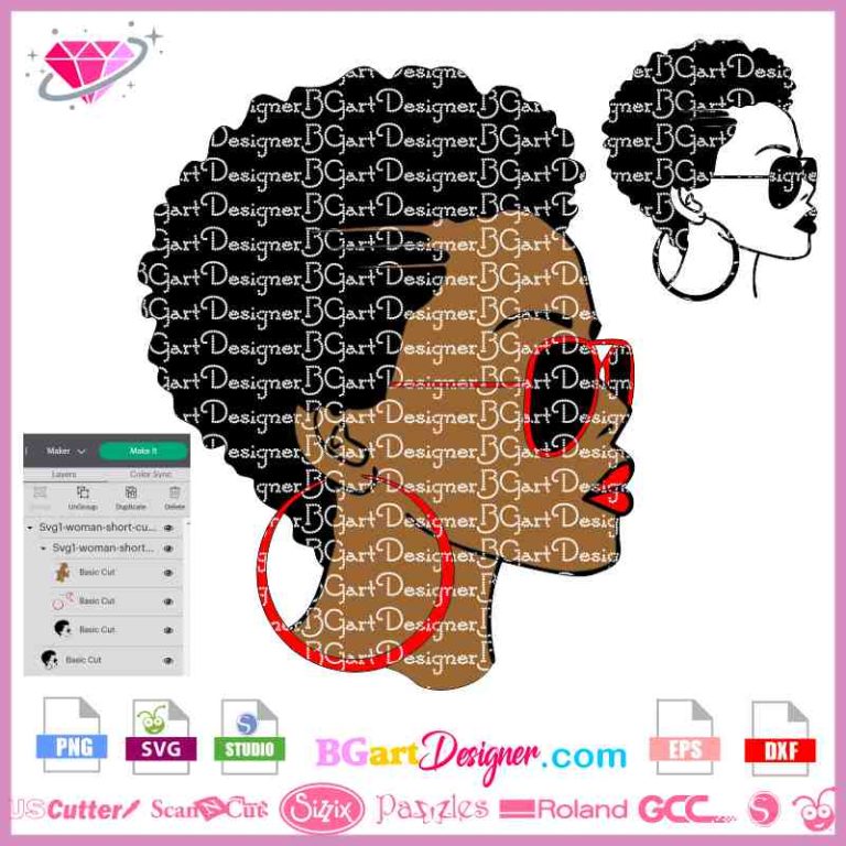 Lllᐅwoman Curly Hair Svg - Layered Cuttable File: Cricut, Silhouette 