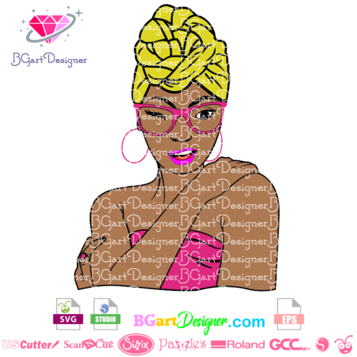 black woman headwrap svg, african american queen turban svg, vector cricut cut file, silhouette cameo, turban head wrap svg, turban hair svg