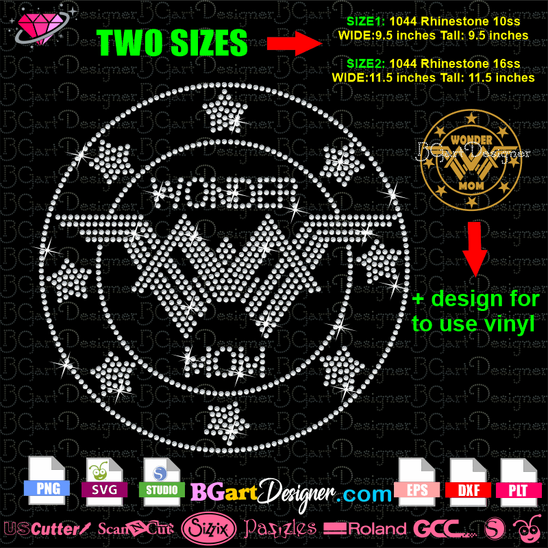 Free Wonder Mom Rhinestone Vinyl Design Bgartdesigner Free Svg