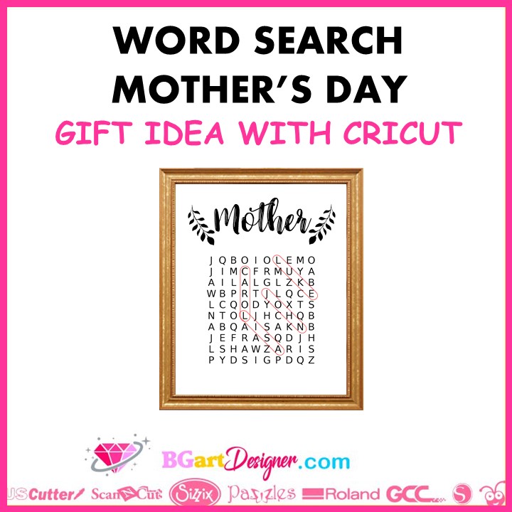 word search mothers day gift idea with cricut