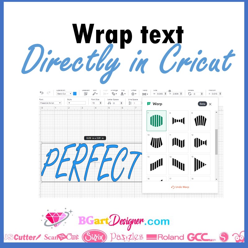 wrap text directly in Cricut